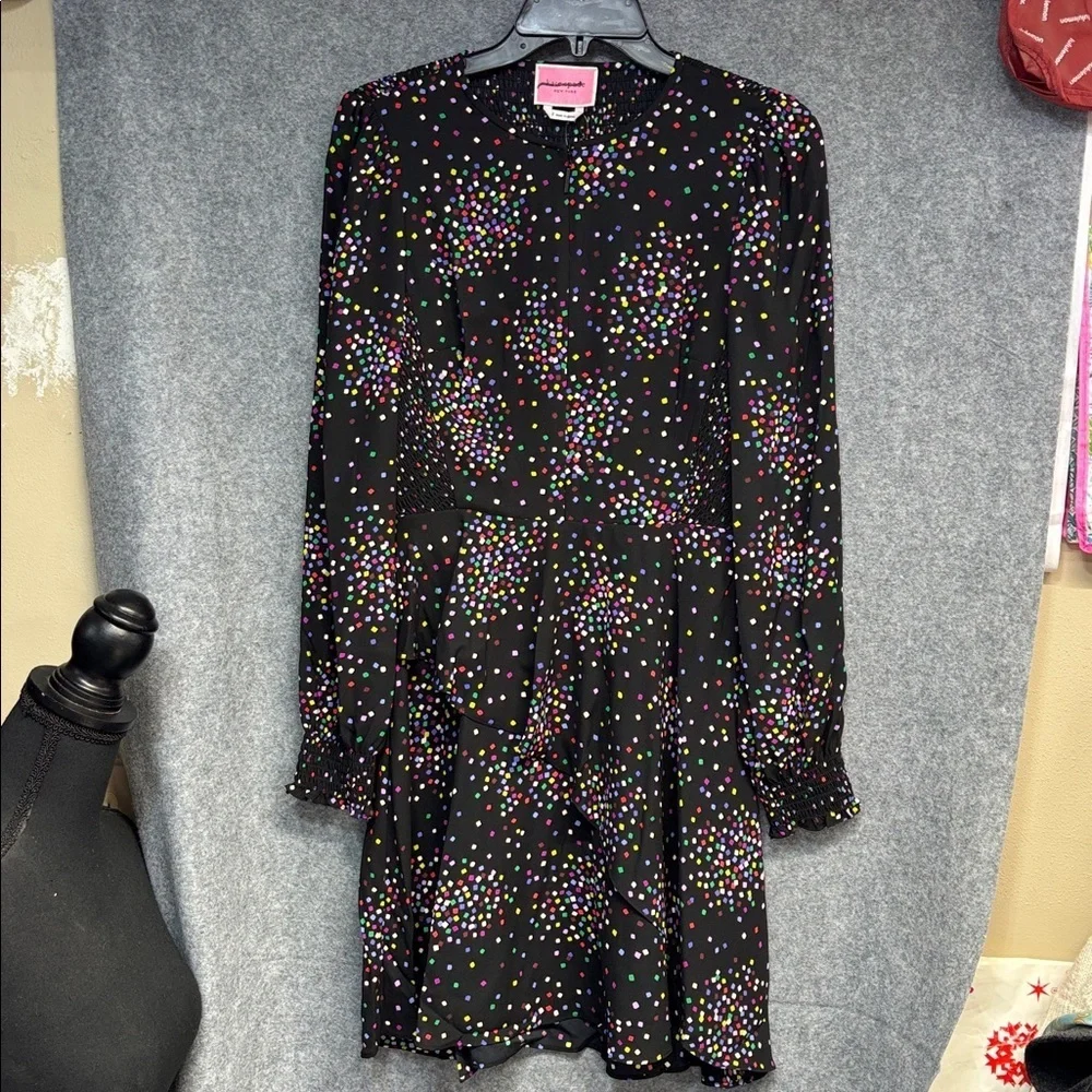 kate spade new york Confetti Pop Dress Size 2 Smocked Ruffle Tiered Colorful